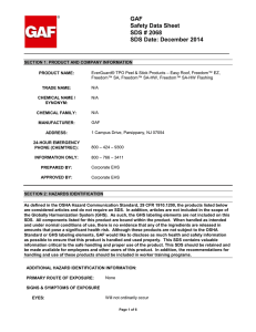 GAF Safety Data Sheet SDS # 2068 SDS Date: December 2014