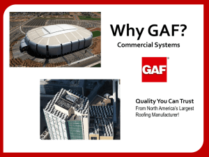 Why GAF?  December 17, 2012 Commercial Systems