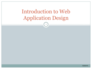 Introduction to Web Application Design 1 5/28/2016