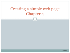 Creating a simple web page Chapter 4 1 5/28/2016