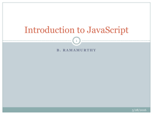 Introduction to JavaScript 1 5/28/2016