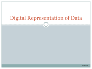 Digital Representation of Data 1 5/28/2016