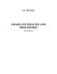 GRADUATE POLICIES AND PROCEDURES UC IRVINE