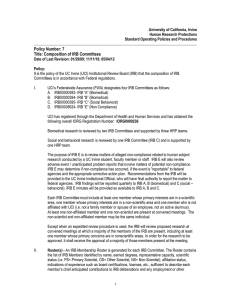 Policy Number: 7 Title: Composition of IRB Committees