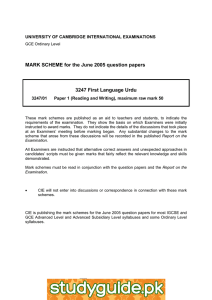 MARK SCHEME for the June 2005 question papers