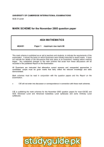 MARK SCHEME for the November 2005 question paper  4024 MATHEMATICS
