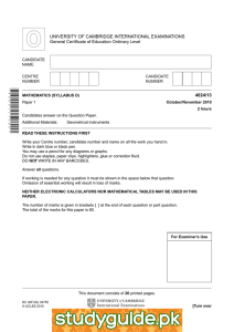 UNIVERSITY OF CAMBRIDGE INTERNATIONAL EXAMINATIONS 4024/13 General Certificate of Education Ordinary Level