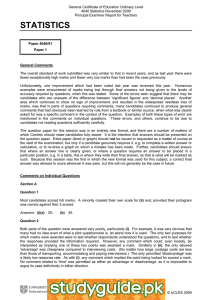 General Certificate of Education Ordinary Level 4040 Statistics November 2009