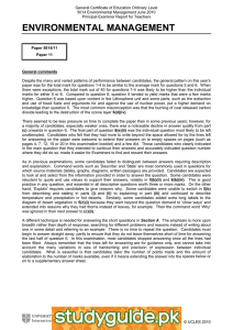 General Certificate of Education Ordinary Level 5014 Environmental Management June 2010