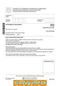 UNIVERSITY OF CAMBRIDGE INTERNATIONAL EXAMINATIONS International General Certificate of Secondary Education