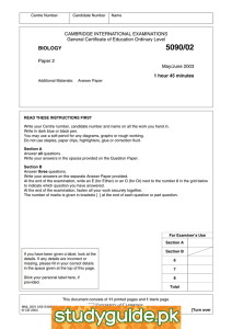 5090/02 BIOLOGY