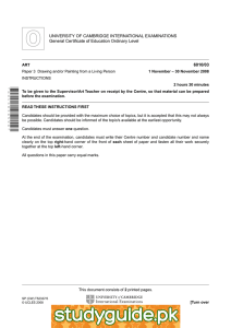 UNIVERSITY OF CAMBRIDGE INTERNATIONAL EXAMINATIONS General Certificate of Education Ordinary Level 6010/03