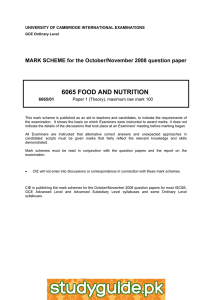 6065 FOOD AND NUTRITION