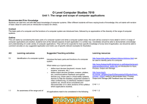 O Level Computer Studies 7010