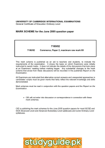 MARK SCHEME for the June 2005 question paper 7100/02