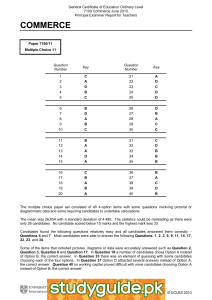 General Certificate of Education Ordinary Level 7100 Commerce June 2010