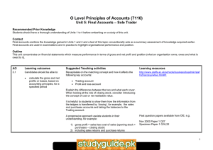 O Level Principles of Accounts (7110)