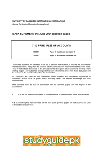 MARK SCHEME for the June 2004 question papers