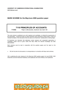 7110 PRINCIPLES OF ACCOUNTS