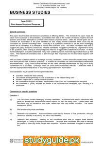 General Certificate of Education Ordinary Level 7115 Business Studies June 2010