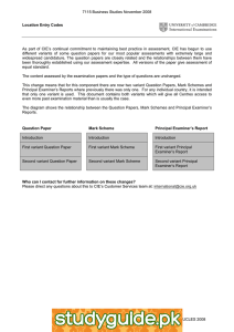 7115 Business Studies November 2008 Location Entry Codes