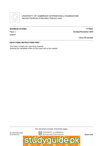 UNIVERSITY OF CAMBRIDGE INTERNATIONAL EXAMINATIONS General Certificate of Education Ordinary Level 7115/21