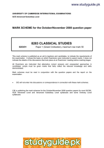 www.studyguide.pk 8283 CLASSICAL STUDIES