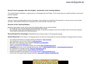 www.studyguide.pk AS and A level Languages other than English:  Introduction...