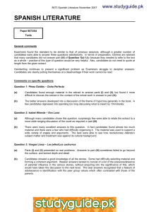 SPANISH LITERATURE www.studyguide.pk