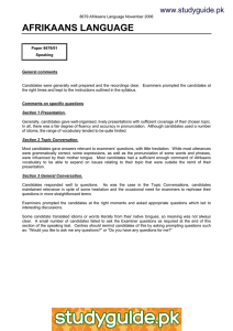 AFRIKAANS LANGUAGE www.studyguide.pk