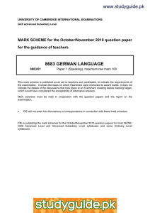 www.studyguide.pk 8683 GERMAN LANGUAGE