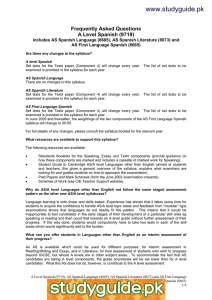 www.studyguide.pk Frequently Asked Questions A Level Spanish (9719)