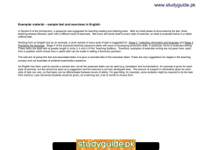 www.studyguide.pk Exemplar material – sample text and exercises in English