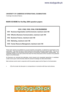 www.studyguide.pk  MARK SCHEME for the May 2004 question papers