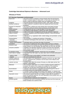 www.studyguide.pk Cambridge International Diploma in Business  – Advanced Level