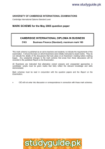 www.studyguide.pk MARK SCHEME for the May 2005 question paper