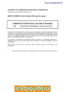 www.studyguide.pk MARK SCHEME for the October 2004 question paper