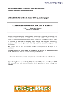 www.studyguide.pk MARK SCHEME for the October 2006 question paper