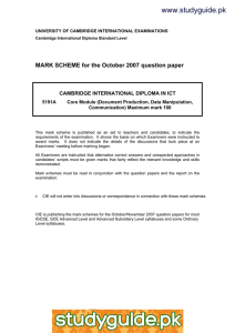 www.studyguide.pk MARK SCHEME for the October 2007 question paper