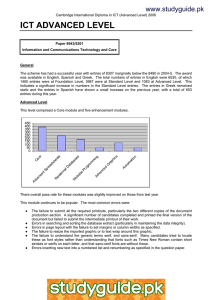 ICT ADVANCED LEVEL www.studyguide.pk