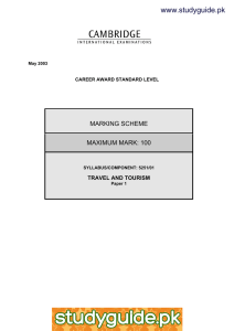 www.xtremepapers.net www.studyguide.pk MARKING SCHEME MAXIMUM MARK: 100