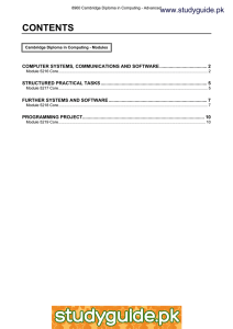 CONTENTS www.studyguide.pk COMPUTER SYSTEMS, COMMUNICATIONS AND SOFTWARE.................................... 2