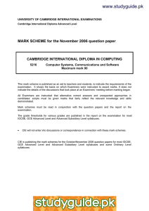 www.studyguide.pk MARK SCHEME for the November 2006 question paper