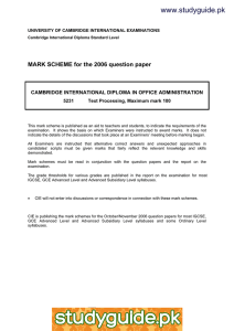 www.studyguide.pk MARK SCHEME for the 2006 question paper