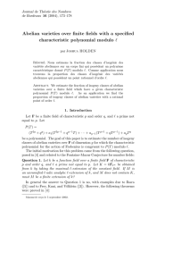 Abelian varieties over finite fields with a specified Journal de Th´