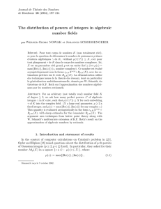 The distribution of powers of integers in algebraic number fields