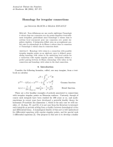 Homology for irregular connections Journal de Th´ eorie des Nombres