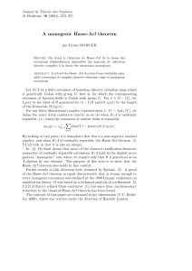 A monogenic Hasse-Arf theorem Journal de Th´ eorie des Nombres