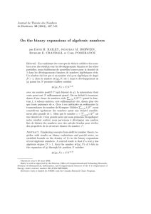 On the binary expansions of algebraic numbers