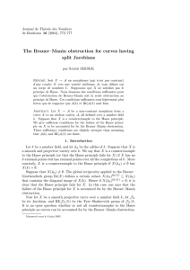 The Brauer–Manin obstruction for curves having split Jacobians Journal de Th´